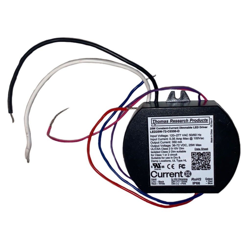 Thomas Research Products 25W Constant Current Dimmable LED Driver 25W-72-C0350-D